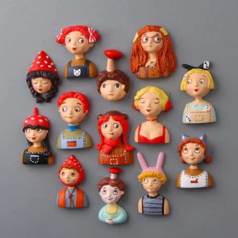 แม่เหล็กติดตู้เย็น ลายการ์ตูนน่ารัก สไตล์อังกฤษ ชุด 50 ชิ้น